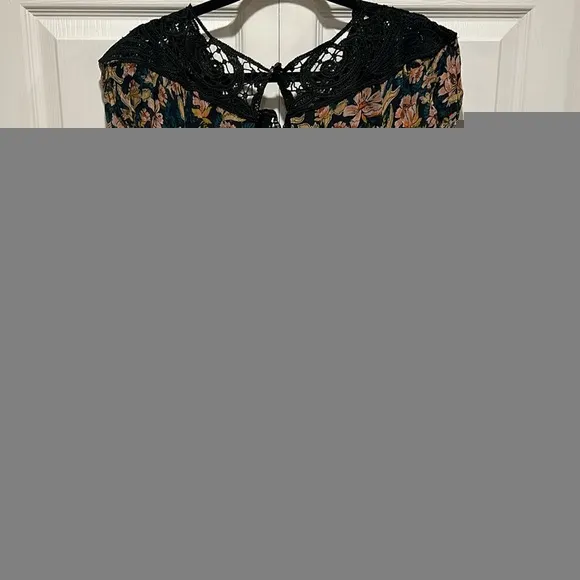 💗 Free People Margot Black Floral Mini Dress