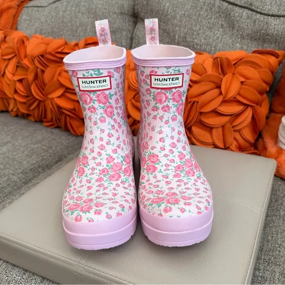❣️🆕 Hunter x LoveShackFancy Women's PLAY™ Short Rose Heart Rain Boots❣️