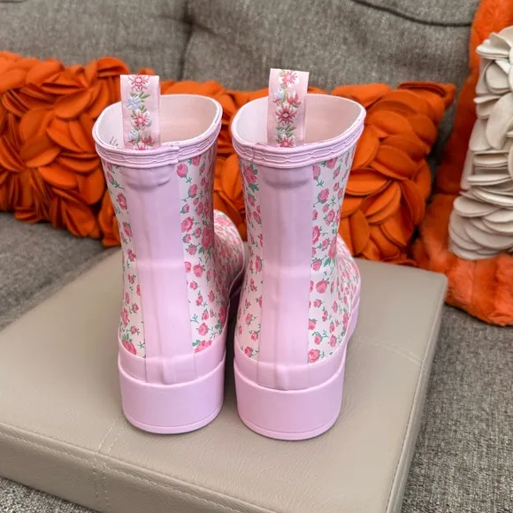 ❣️🆕 Hunter x LoveShackFancy Women's PLAY™ Short Rose Heart Rain Boots❣️