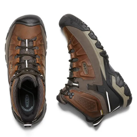 . Mens Keen Targhee III Waterproof Mid Rise Hiking Boots Chestnut/Mulch