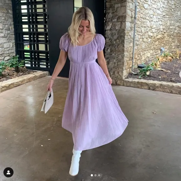 💜 NEW Tory Burch Belted Pleated Checked Cotton And Silk Voile Maxi Dress 💜