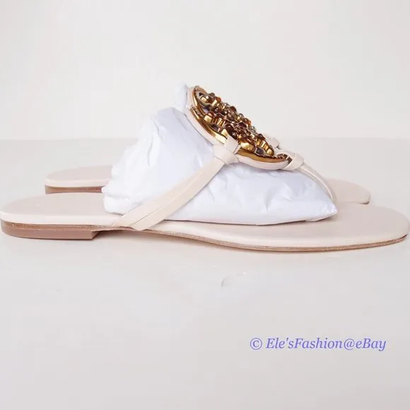 ❤️ NIB Tory Burch Jeweled Miller Leather Sandal Brie 6.5 7 7.5 8.5 9 9.5 AUTHNTC