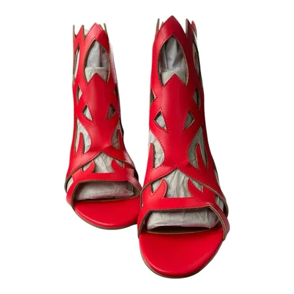 🆕 Red Cutout Women's Heels