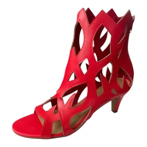 🆕 Red Cutout Women's Heels