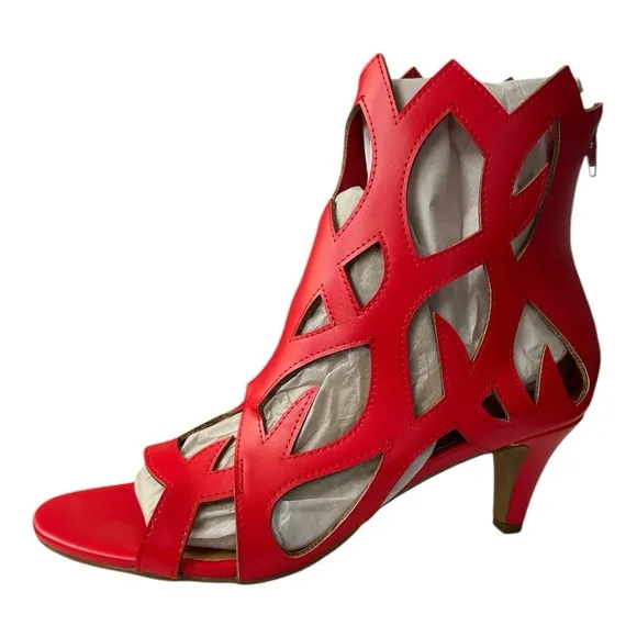 🆕 Red Cutout Women's Heels