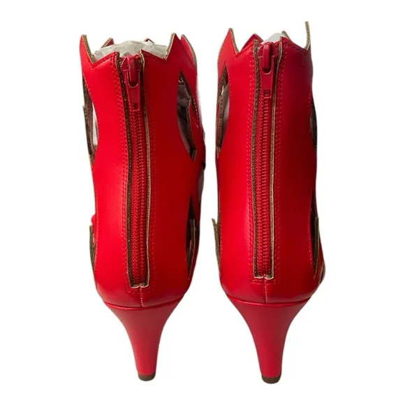 🆕 Red Cutout Women's Heels