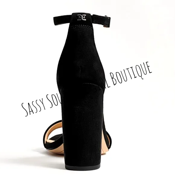🆕⭐ Sam Edelman black suede leather ankle strap heels
