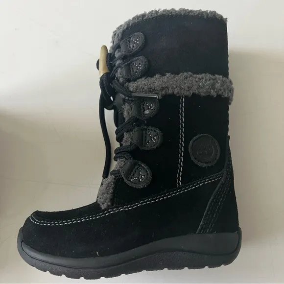 - Timberland Zesta Suede Tall Toddlers Boots Black Leather 84873 Winter Wo…