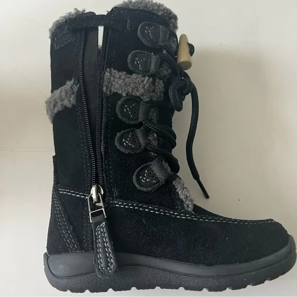 - Timberland Zesta Suede Tall Toddlers Boots Black Leather 84873 Winter Wo…