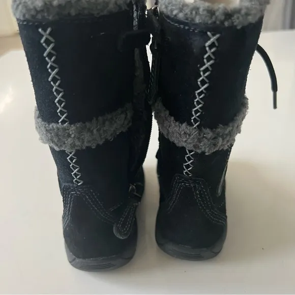 - Timberland Zesta Suede Tall Toddlers Boots Black Leather 84873 Winter Wo…
