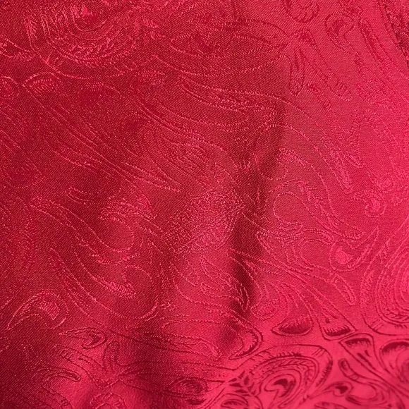 🕶️ Vintage Harley-Davidson Red Silk Paisley Button-Down Shirt