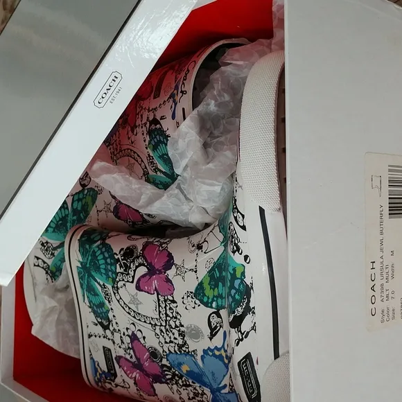 #10 PR PRICE REDUCED F COACH Ursula Jewel Butterfly Rain boots. NIB=NWT