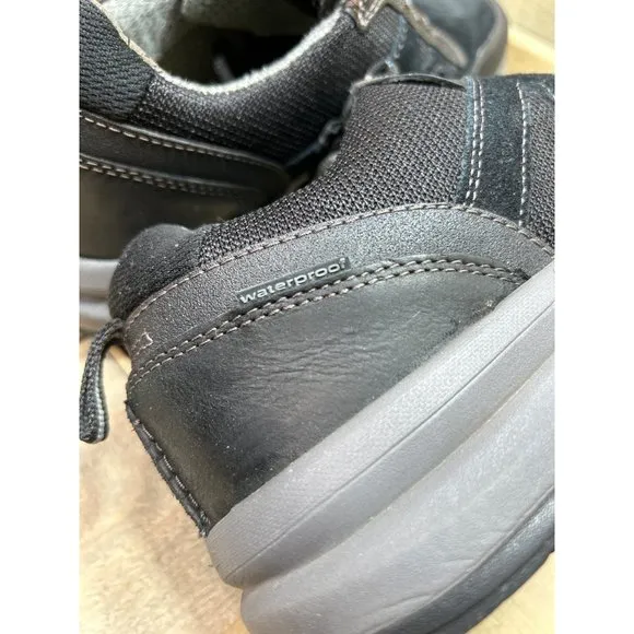 11M Clarks Collection Mens Waterproof Black Casual Sneakers Walking Shoes