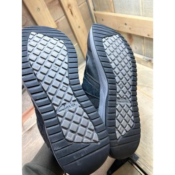 11M Clarks Collection Mens Waterproof Black Casual Sneakers Walking Shoes