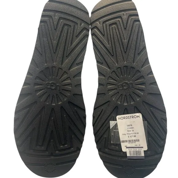 $130 UGG CLASSIC ULTRA MINI PLATFORM BLACK FUR SUEDE WOMENS BOOTS SIZE US 10 NEW