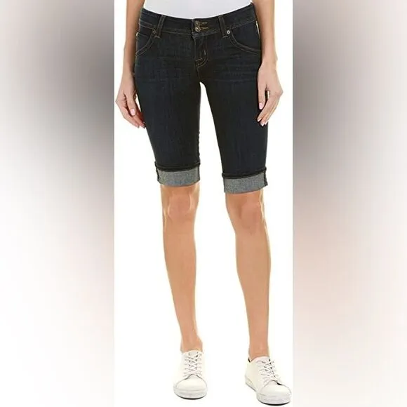 14. HUDSON PALERME KNEE CUFFED BERMUDAS in a dark wash 26
