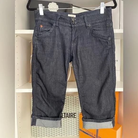 14. HUDSON PALERME KNEE CUFFED BERMUDAS in a dark wash 26