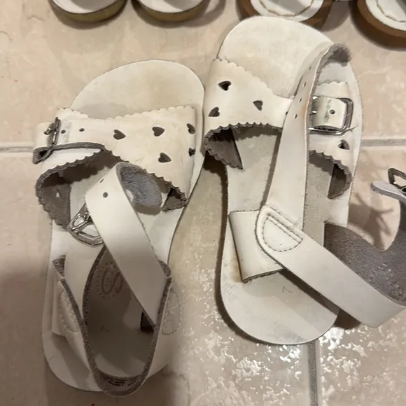 3 pairs of salt water baby girl shoes