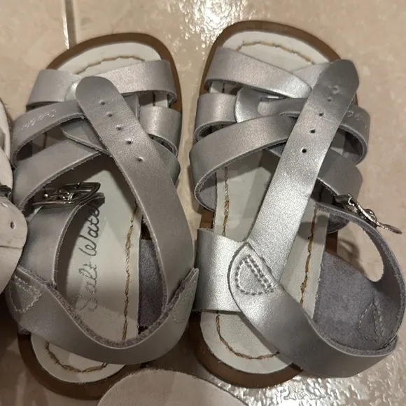 3 pairs of salt water baby girl shoes