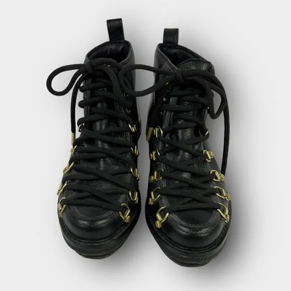 3.1 Phillip Lim Mallory Lace-Up Short Leather Hiker Boot Size 36/6