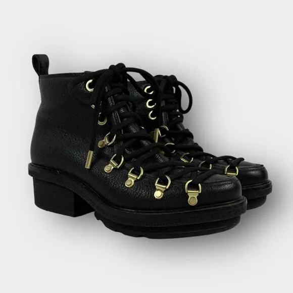 3.1 Phillip Lim Mallory Lace-Up Short Leather Hiker Boot Size 36/6