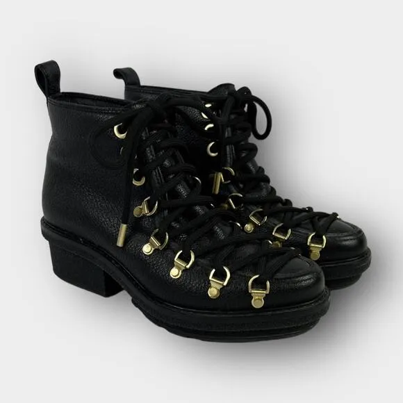 3.1 Phillip Lim Mallory Lace-Up Short Leather Hiker Boot Size 36/6