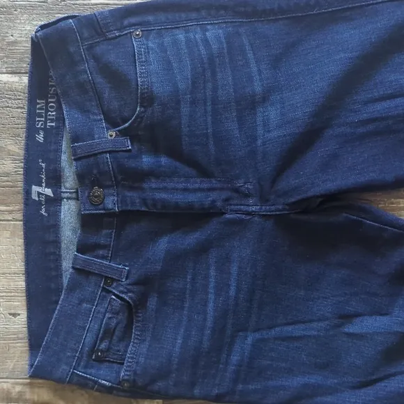 7FAMK Seven For All Mankind &quot;the Slim Trouser&quot; jeans flares sz 28x33.5L like new