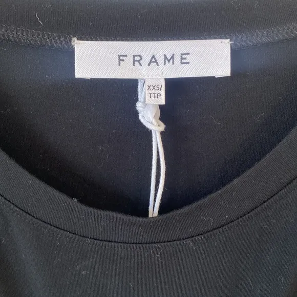 (AA4) Frame - Shirred Muscle Dress in Noir, Size XXS, NWT