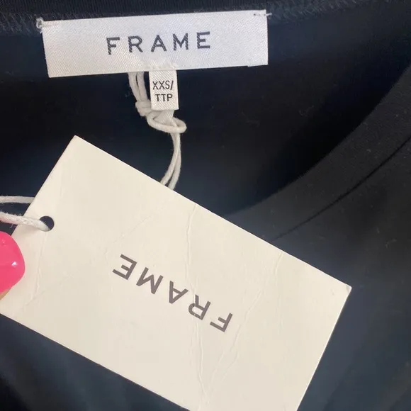 (AA4) Frame - Shirred Muscle Dress in Noir, Size XXS, NWT
