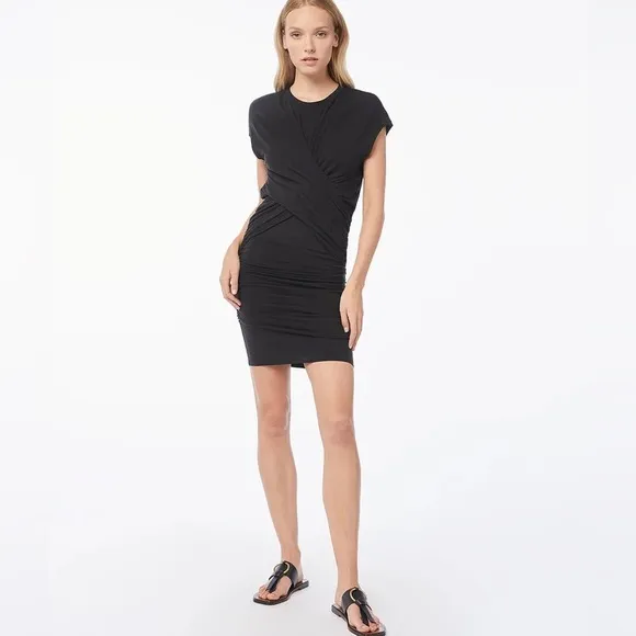 (AA4) Frame - Shirred Muscle Dress in Noir, Size XXS, NWT