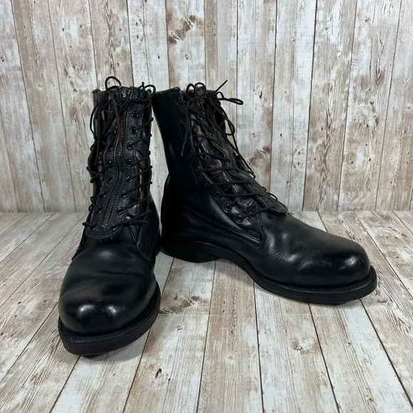 Addison shoe company vintage leather military boots Mens 9