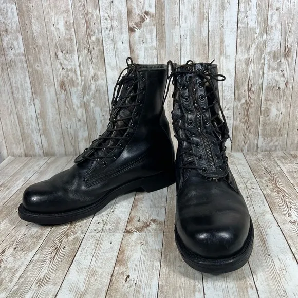 Addison shoe company vintage leather military boots Mens 9