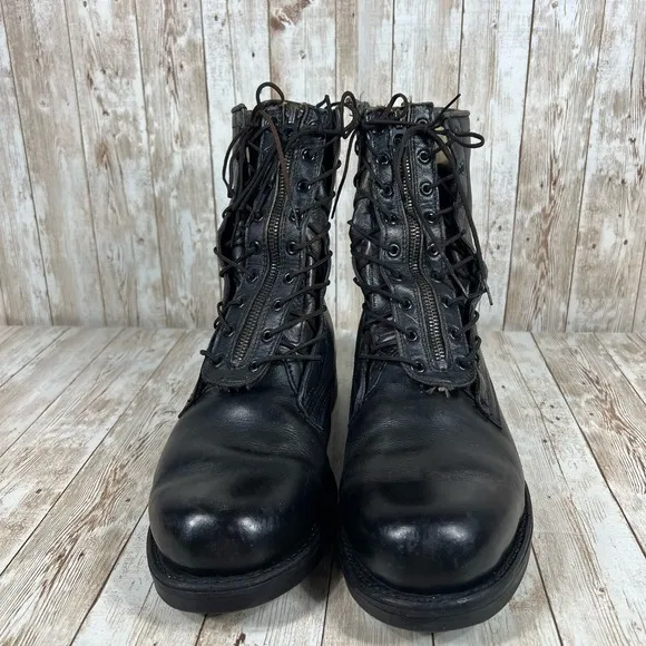 Addison shoe company vintage leather military boots Mens 9