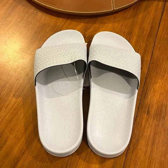 Adidas Adilette slides sandals new easy blue flip flops Italy BA7539 Mens Size 9