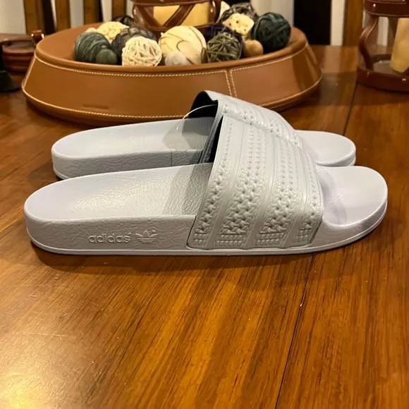Adidas Adilette slides sandals new easy blue flip flops Italy BA7539 Mens Size 9