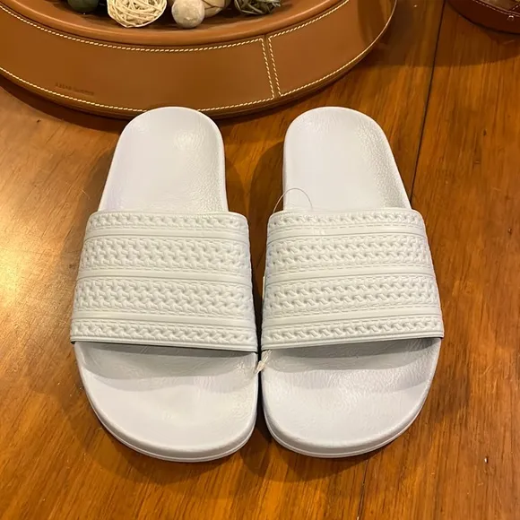 Adidas Adilette slides sandals new easy blue flip flops Italy BA7539 Mens Size 9