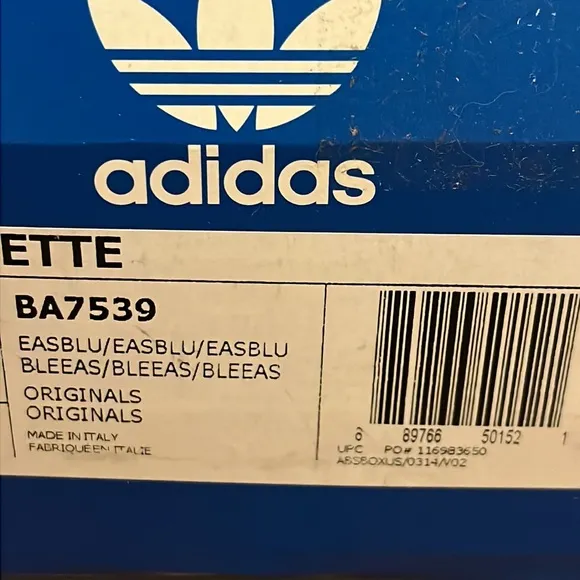 Adidas Adilette slides sandals new easy blue flip flops Italy BA7539 Mens Size 9