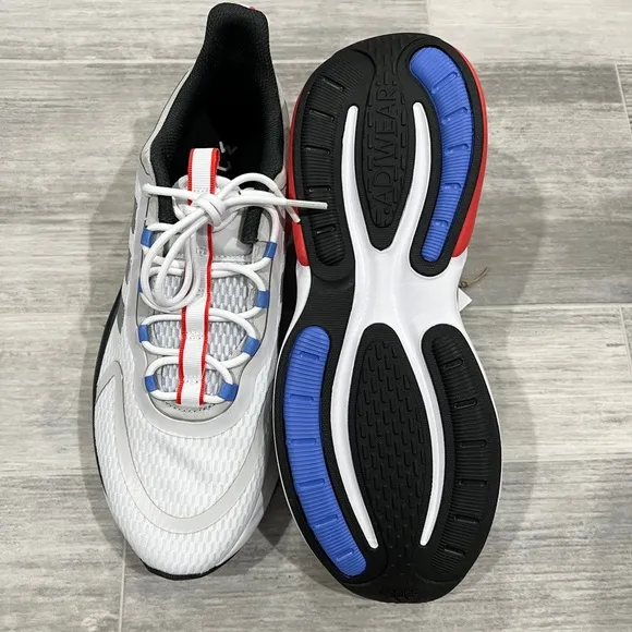 Adidas AlphaBounce   White Silver Red Blue Running‎ Shoes HP6139 Men Size 12 NEW