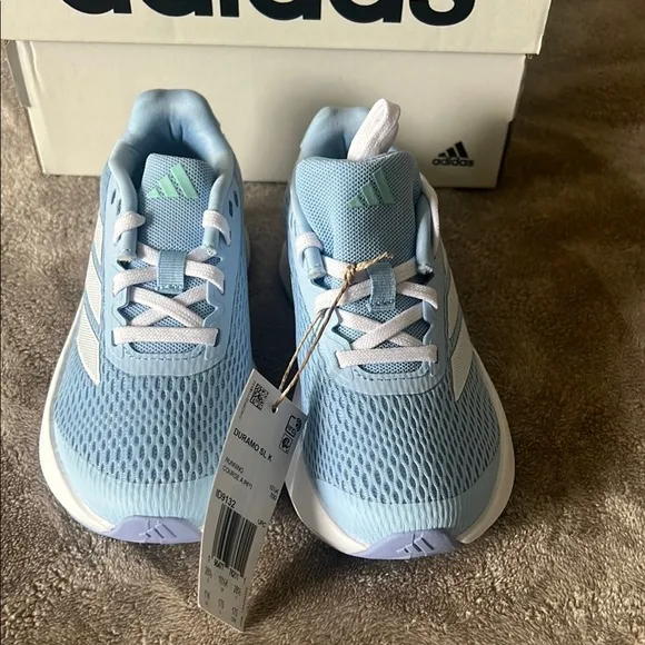 Adidas Blue and White Sneakers Lightweight Mesh