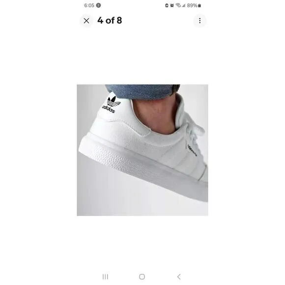 Adidas Canvas Shoes Mens 9 White 3MC New with tags