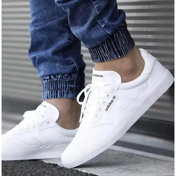 Adidas Canvas Shoes Mens 9 White 3MC New with tags
