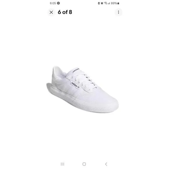 Adidas Canvas Shoes Mens 9 White 3MC New with tags