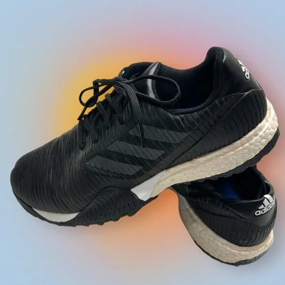 ADIDAS GOLF Men’s 10.5 Black Waterproof BOOST Shoes Softspike