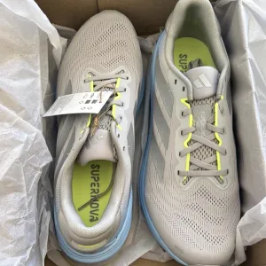 Adidas Gray and Blue Athletic Shoes with Breathable Mesh