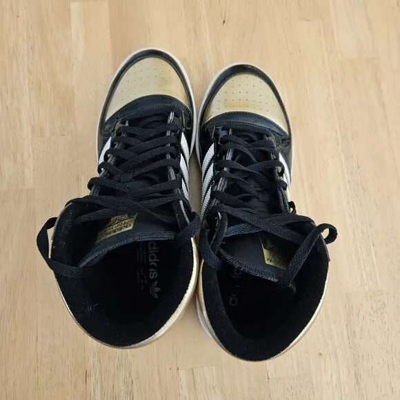 Adidas Shoes Mens Top Ten FX7873 Black Gold Basketball Sneakers Size 10