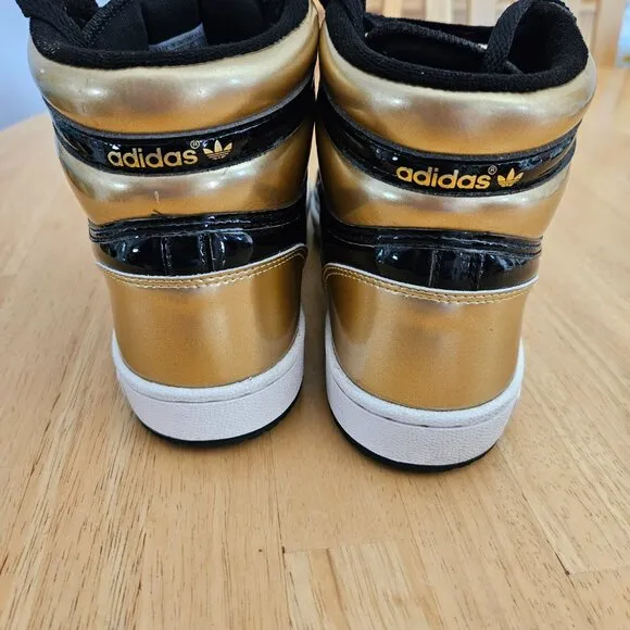 Adidas Shoes Mens Top Ten FX7873 Black Gold Basketball Sneakers Size 10