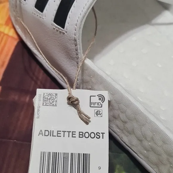Adidas White Boost Slides Flip Flops NWT Size 10