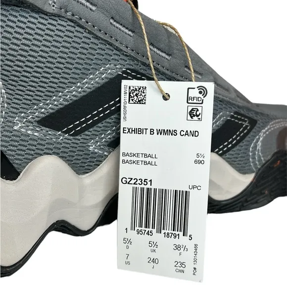 Adidas Women's Exhibit B Candace Parker Mid Basketball Shoes Gray GZ2351 Size 7