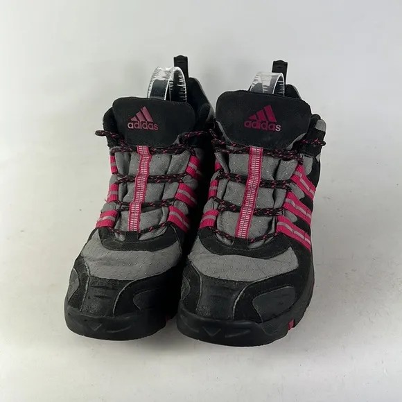 Adidas black grey pink water resistant high top athletic shoes us mens size 7