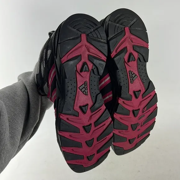 Adidas black grey pink water resistant high top athletic shoes us mens size 7